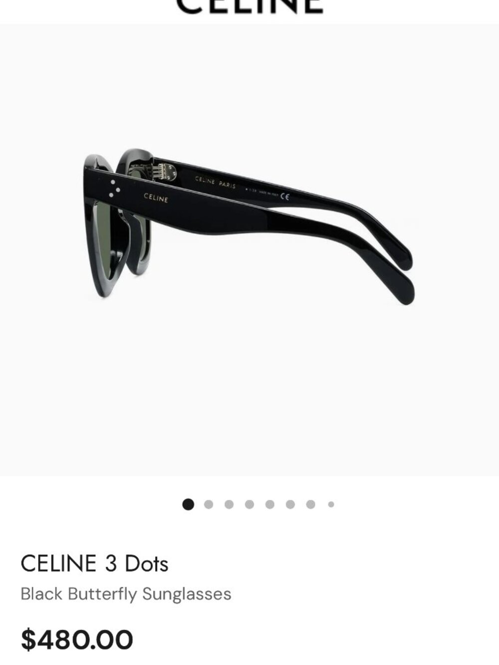 Celine 3 Dots Butterfly Black Round Women's Sunglasses CL4005FN - Picture 10 of 10